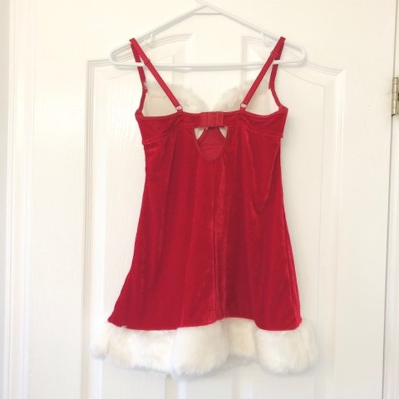 NEW La Vie En Rose Santa Dress Mini Dress Pom Pom - Picture 6 of 8